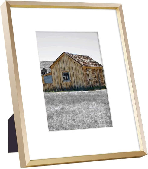 Golden State Art, 8x10 Gold Picture Frame, Display Photo 5x7 with Mat or 8 x 10 Without Mat for Wall Mounting, Classic