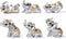 BRABUD Silver Resin Small Elephants Statues Home Decoration Gift Set of 6 BS122 (Silver)