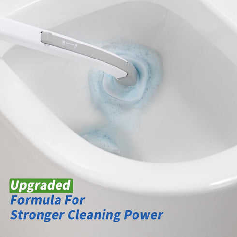 oshang Disposable Toilet Brush, Toilet Bowl Cleaner with Holder, 14 Refills for Deep Cleaning