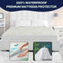 Bamboo Mattress Protector with Zipper, 100% Waterproof King Size Cooling Cover, Ultra Soft Jacquard Fabric