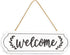 Wooden Welcome Sign for Rustic Farmhouse Decorations, Wall Hanging Welcome Sign for Front Door, White Rustic Wooden