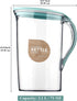 Berglander Fridge Door Water Pitcher With Lid Perfect for Making Tea, Juice And Cold Drink, 71 OZ Water Jug Made of Clear PET, No Smell Clear Fiber Glass Carafe BPA free by Berglander
