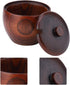 Raguso Solid Wood Jar, 1pc Seasoning Pot with Spoon and Lid for Salt, Sugar, Chili Storage Bowl