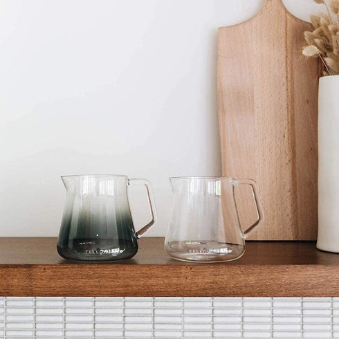 Fellow Mighty Small Glass Carafe, Manual Pour Over Coffee Beaker and Tea Steeper, 16.9 oz Clear Container