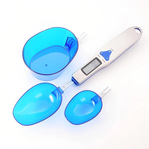 Yoidesu Digital Kitchen Scale, Electronic Gram Measuring Spoon, 500g/0.1g Blue Cute Weight Scale Spoon