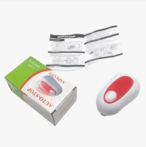 KitchenHelper Portable Compact Electric Cordless Can Opener with Bonus Bottle Opener, Cranberry