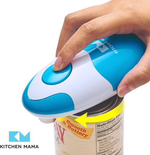 Kitchen Mama Auto Electric Can Opener, Safe, Easy One Touch, Battery Operated, Cordless, for Seniors with Arthritis