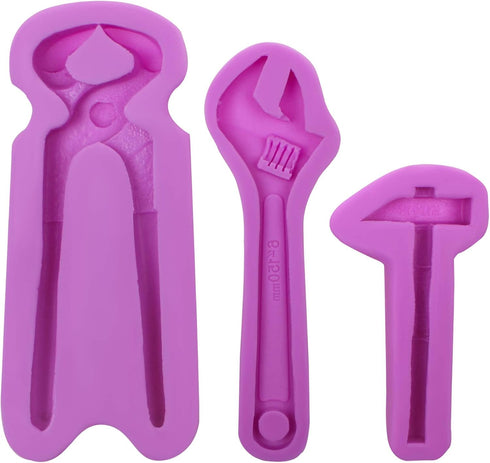 Hand Tools Silicone Chocolate Molds, 3 Packs Large Hammer Wrenches Pliers for Cake Decoration