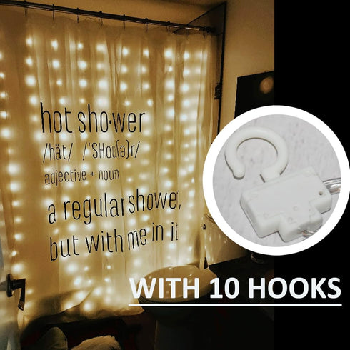 72 72 Inches 10 180 Solhice Curtain Shower Light, x Battery Operated Waterproof Curtains Fairy Lights with Hooks
