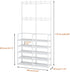 Laiensia 5-Tier Entryway Coat Rack - Coat and Shoe Rack with 8 Hooks for Bedroom, Hallway, Office - White