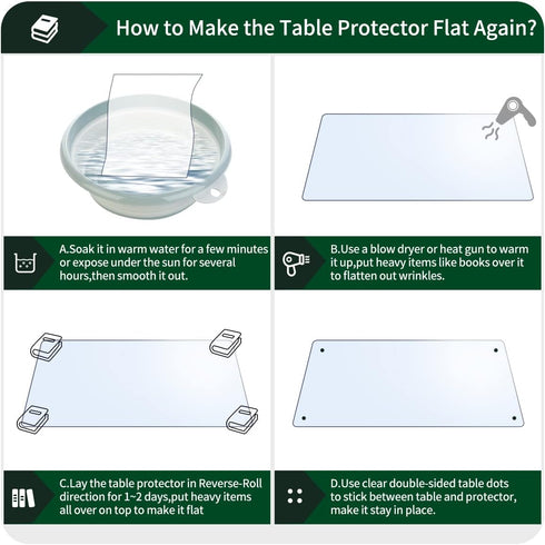 FEHAONST 16x32 Inch Clear Desk Pad Blotter Rectangle Plastic Table Cover Protector Transparent Desk Mat for Dining