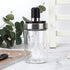 Glass Spice Jars, Transparent Seasoning Bottle Container with Visible Cover Spoon for Kitchen