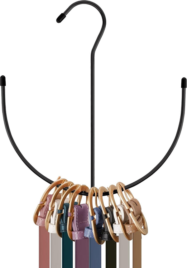 ZEDODIER Belt Hangers, Black Closet Organizer Hook Rack for Belts, Ties, Scarves, Hats