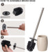 360 Set Clasin Home Toilet Bowl Brush and Holder with Stainless Steel Long Handle, Toilet Scrubber Brush with Durable