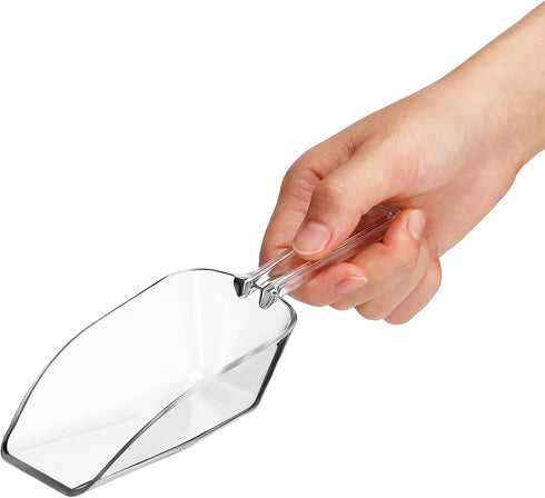 Hestya 4 Pcs Multi Purpose Clear Plastic Scoops for Candy Buffet, Kitchen, Ice Food