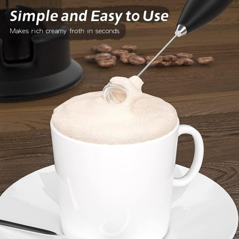 Double Whisk Milk Frother Handheld Electric Mixer, Egg Beater, Foam Maker for Coffee, Latte, Cappuccino