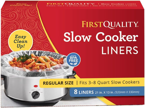 PanSaver Slow Cooker Liners, Disposable Liners for Instant Cleanup, Fits 3-8 Quarts, 8 Count
