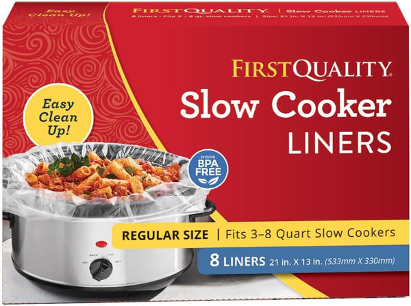 PanSaver Slow Cooker Liners, Disposable Liners for Instant Cleanup, Fits 3-8 Quarts, 8 Count