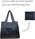 allydrew (Set 2), Foldable Tote Nylon Reusable Grocery Bag of Moon & Stars