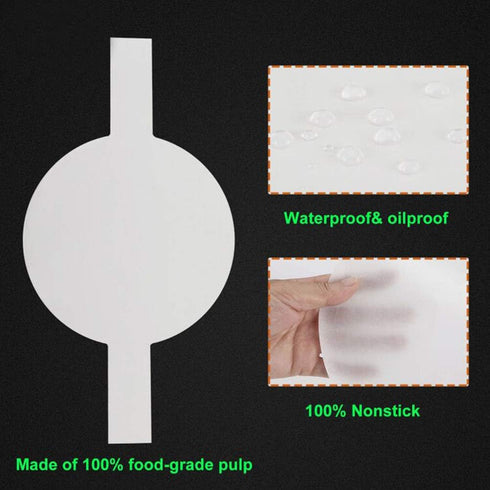 8 Inch Parchment Paper Rounds, Set of 100 Non-Stick Baking Circles with Lift Tabs for Baking