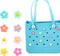 8 Pcs Flower Charm Accessory for Bogg Bags and Simply Southern Totes, Decorative Accessories for Beach Tote Bags