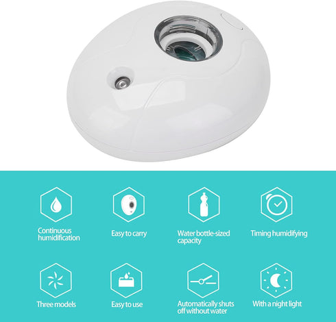 Mini Humidifier - Water Bottle Humidifiers, Silent Ultrasonic Operation, Auto Power Off for Bedroom Desk Car Travel