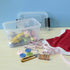 Teyyvn Plastic Mini Latch Box, Storage Bin with Locking Lids, Pack of 4, 2 L, Clear