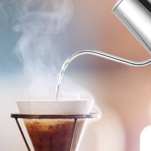 GWHOLE Small Pour Over Gooseneck Coffee Kettle, 350ML/12 Oz, Long Narrow Drip Spout Tea Pot for Stove Top