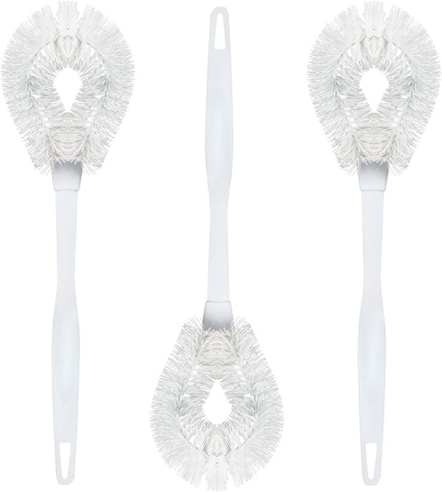 LOLA Toilet Bowl Brush w/Curved Head, 3 Pack, Coated Wire, Durable Poly