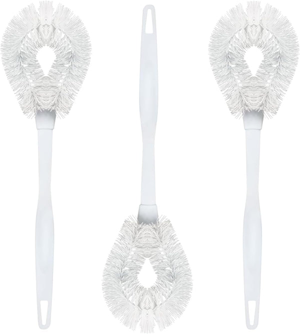 LOLA Toilet Bowl Brush w/Curved Head, 3 Pack, Coated Wire, Durable Poly