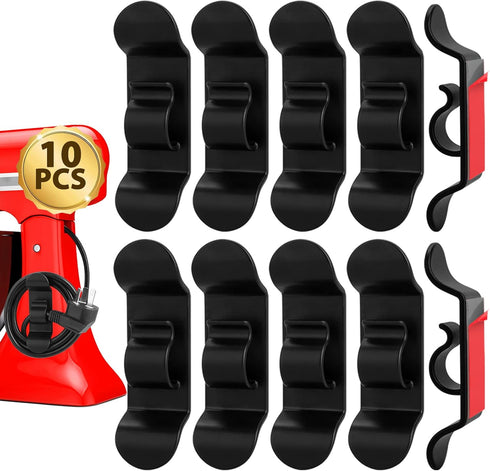 10Pcs Cord Organizer for Kitchen Appliances, Black Cord Winder, Cord Keeper for Mixer, Coffee Maker, Air Fryer, Toaster
