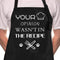 ZOORON Adjustable Funny Black Chef Aprons for Men, BBQ Grill Kitchen Cooking with Pockets