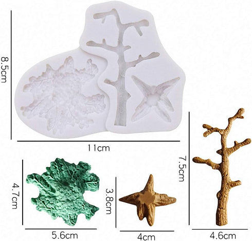 3Pcs/Set Forest Animal Silicone Fondant Molds, Squirrel, Chocolate Candy Moulds for Cake Decorating