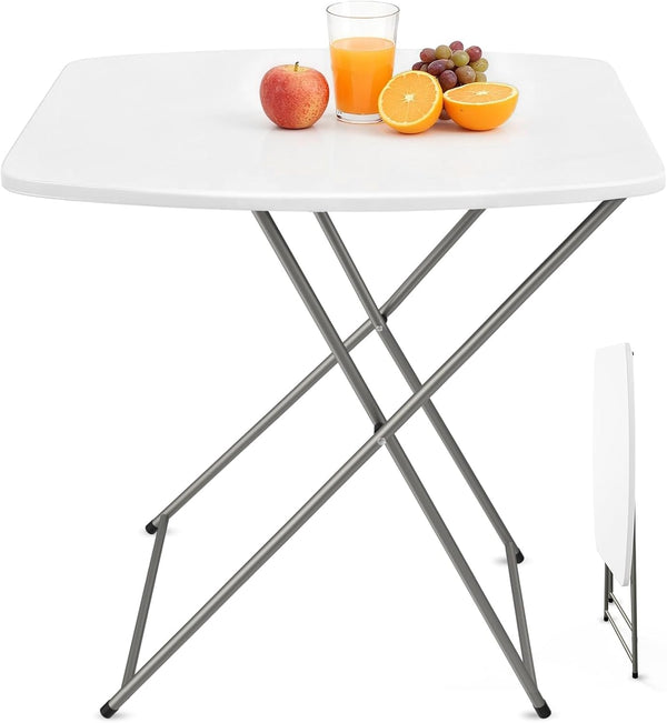 VINGLI Small Folding Table Portable, 18" Adjustable Height Personal Laptop TV Tray,