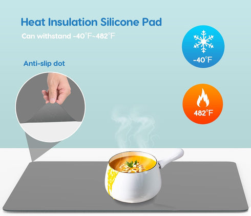 35.3"x23.5"x0.08", Counter Counter AECHY Extra Large Silicone Mat Multipurpose Silicone Mat Thick Heat Resistant Mat