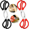 4 Pcs Multifunctional Seafood Scissors, Stainless Steel Shears for Kitchen, Red and Black