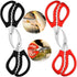 4 Pcs Multifunctional Seafood Scissors, Stainless Steel Shears for Kitchen, Red and Black