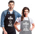 Funny Aprons for Couple, His and Hers Kitchen Aprons Set with 2 Pockets for Cooking Grilling Baking