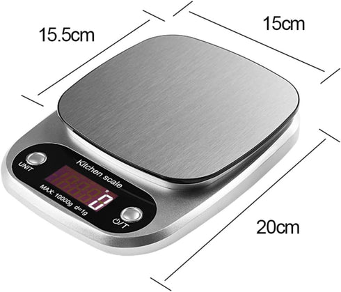 Digital Food Scale, 22 lbs/10kg Multifunction Kitchen Scale with Large Back-lit LCD Display