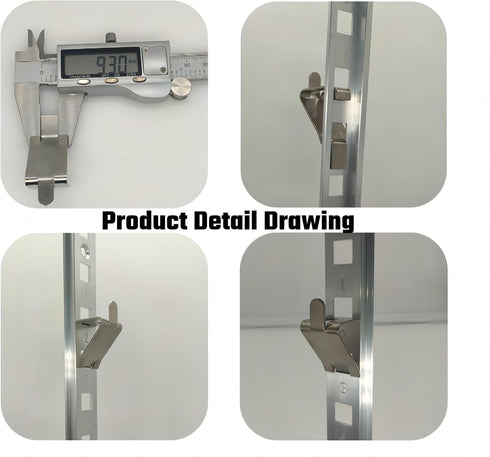 DUODUO Replacement Galvanized Iron Shelf Clips, Extra Durable Refrigerator Shelf Support Clips, 16 pc