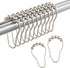 Amazer Set of 12 Rust-Resistant Metal Shower Curtain Rings, Matte Nickel Hooks for Bathroom Shower Rod