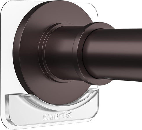 BRIOFOX Extra-Large Adhesive Shower Curtain Rod Holder, No Drilling, 2 Pack, Transparent Retainer