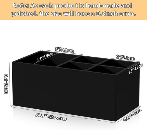 Electric Toothbrush Holder - 5 Slots Resin Organizer with Drain Hole for Bathroom Vanity, Matte Black Countertop Storage
