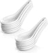DOWAN Asian Soup Spoons - Set of 12, 5.3 Inch White Ceramic Dessert Spoons for Pho, Miso, Ramen