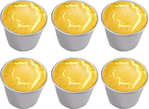 Set of 6 Nonstick Individual Tumblers for Popovers, Chocolate Molten Pans, Pudding Cups, 3 Inches