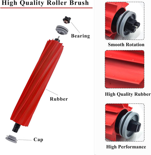 Rubber Main Brush Compatible with Roborock Q Revo S7 S7+ S7 MaxV, Robot Vacuum Cleaner Replacement Part