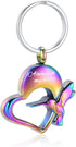 Yinplsmemory Hummingbird Cremation Keychain for Ashes Holder, Always in My Heart Urn Locket Pendant