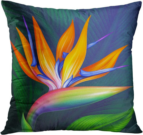 Britimes Floral Throw Pillow Covers Set of 4, 18 x 18 Inches, Hawaiian Tropical Flowers for Living Room Decor
