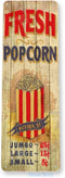 Popcorn Sign Hot Fresh Butter, Movie Theater Cinema Tin Sign, 16" X 4"