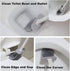 Toilet Brush with Holder, Silicone Toilet Brush and Cleaning Brush Set for Household Bathroom (Black)